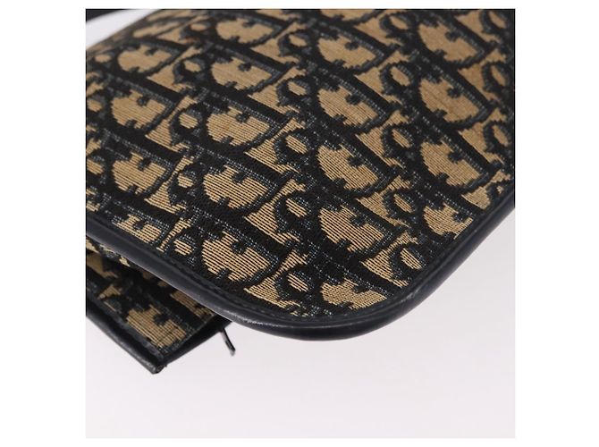 Borsa Christian Dior Trotter Canvas 2way Navy Gold Auth 188822 D'oro Blu navy - vista 15