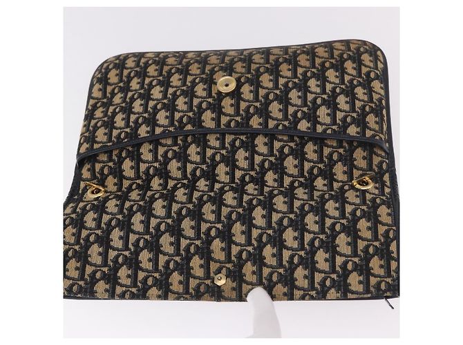 Borsa Christian Dior Trotter Canvas 2way Navy Gold Auth 188822 D'oro Blu navy - vista 17