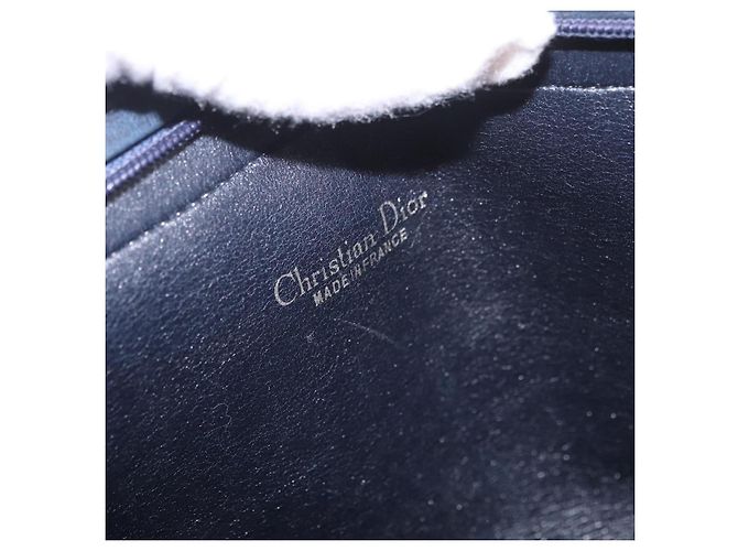 Borsa Christian Dior Trotter Canvas 2way Navy Gold Auth 188822 D'oro Blu navy - vista 19