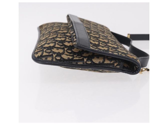 Borsa Christian Dior Trotter Canvas 2way Navy Gold Auth 188822 D'oro Blu navy - vista 5