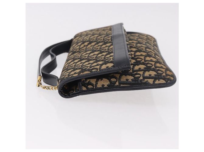 Borsa Christian Dior Trotter Canvas 2way Navy Gold Auth 188822 D'oro Blu navy - vista 6