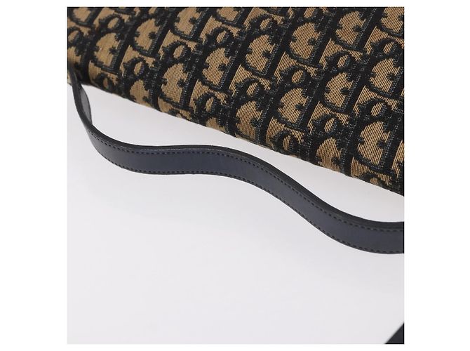 Borsa Christian Dior Trotter Canvas 2way Navy Gold Auth 188822 D'oro Blu navy - vista 8