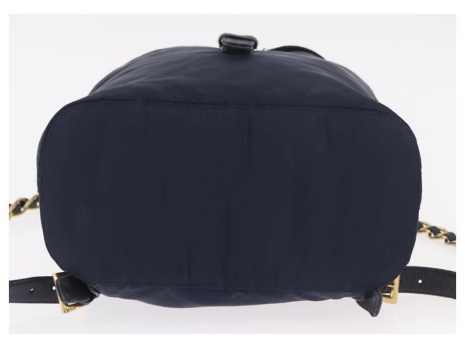 Zaino PRADA Nylon Navy Gold Auth gh2105 D'oro Blu navy - vista 11