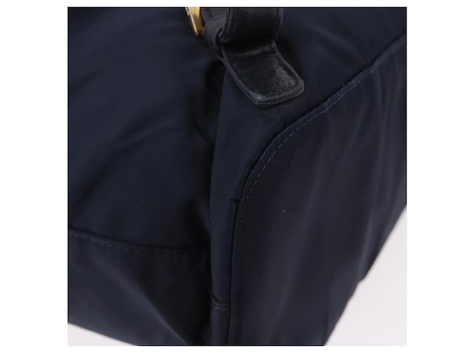 Zaino PRADA Nylon Navy Gold Auth gh2105 D'oro Blu navy - vista 14