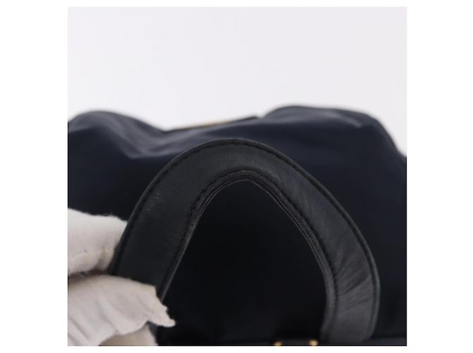 Zaino PRADA Nylon Navy Gold Auth gh2105 D'oro Blu navy - vista 7