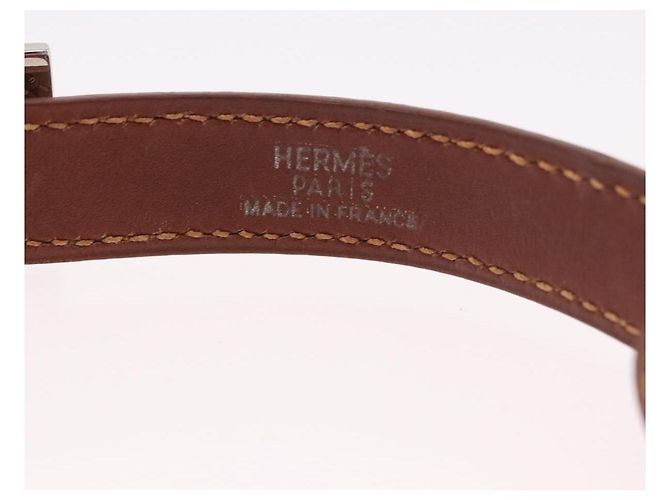 Hermès HERMES Bracciale da braccio in pelle marrone argento Auth bs35719A - vista 9