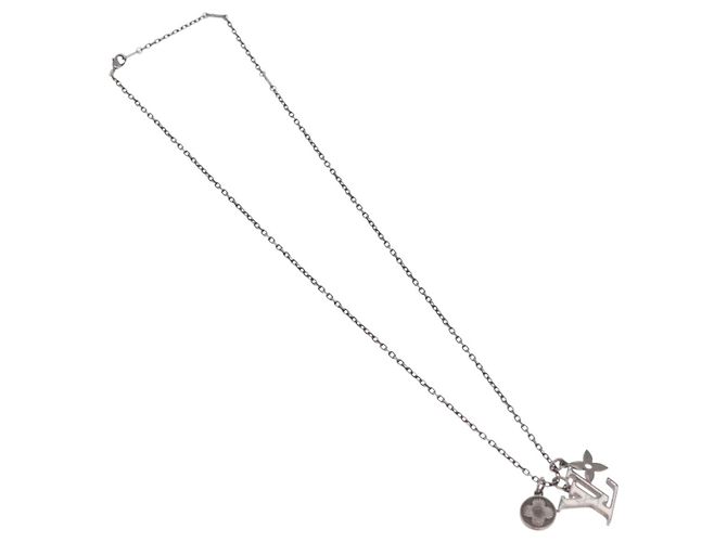Collana in metallo Silver LOUIS VUITTON M00317 LV Auth am11978A Argento - vista 2