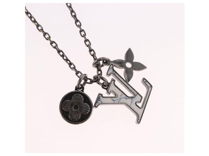 Collana in metallo Silver LOUIS VUITTON M00317 LV Auth am11978A Argento - vista 3