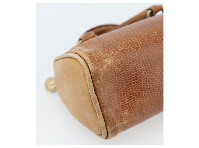 Borsa FENDI in pelle marrone oro Auth ka4965 D'oro - vista 11