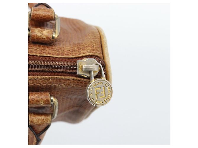 Borsa FENDI in pelle marrone oro Auth ka4965 D'oro - vista 14