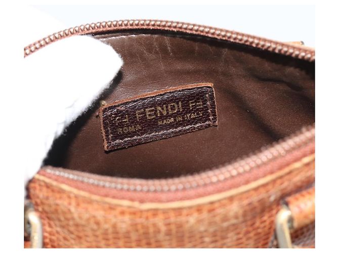 Borsa FENDI in pelle marrone oro Auth ka4965 D'oro - vista 18