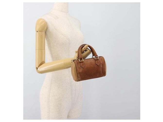 Borsa FENDI in pelle marrone oro Auth ka4965 D'oro - vista 19