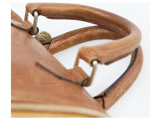 Borsa FENDI in pelle marrone oro Auth ka4965 D'oro - vista 8
