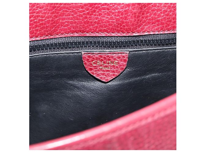 Céline Borsa a Spalla CELINE in Pelle Bordeaux Oro Auth hk3802 D'oro Bordò - vista 18