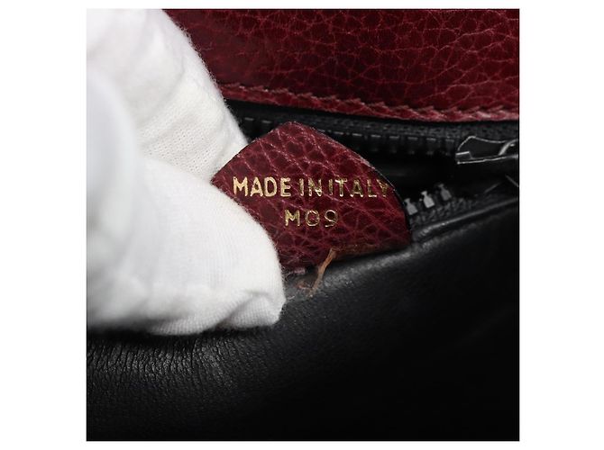 Céline Borsa a Spalla CELINE in Pelle Bordeaux Oro Auth hk3802 D'oro Bordò - vista 25