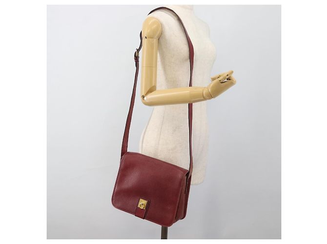 Céline Borsa a Spalla CELINE in Pelle Bordeaux Oro Auth hk3802 D'oro Bordò - vista 26