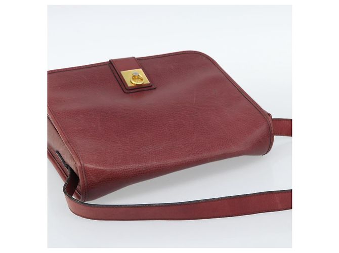 Céline Borsa a Spalla CELINE in Pelle Bordeaux Oro Auth hk3802 D'oro Bordò - vista 6