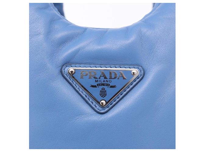 Borsa PRADA in pelle 2way Azzurro chiaro Argento Auth 184410SAM Blu chiaro - vista 16