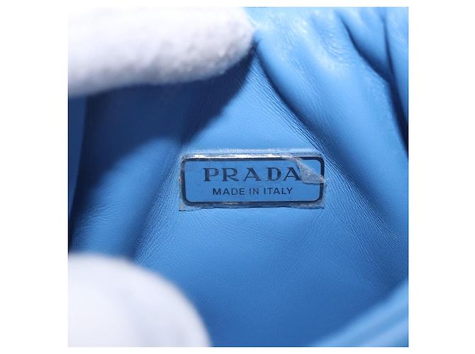Borsa PRADA in pelle 2way Azzurro chiaro Argento Auth 184410SAM Blu chiaro - vista 17