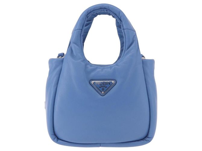Borsa PRADA in pelle 2way Azzurro chiaro Argento Auth 184410SAM Blu chiaro - vista 2