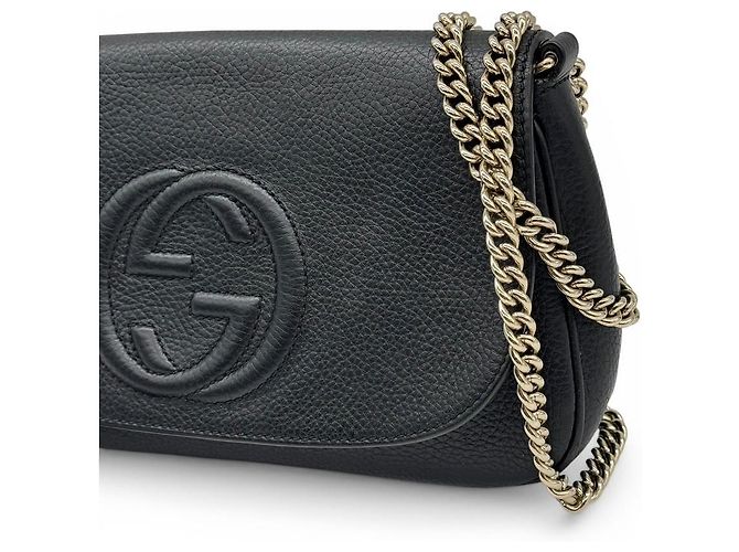 Borsa a tracolla Gucci Soho in pelle nera Nero - vista 2