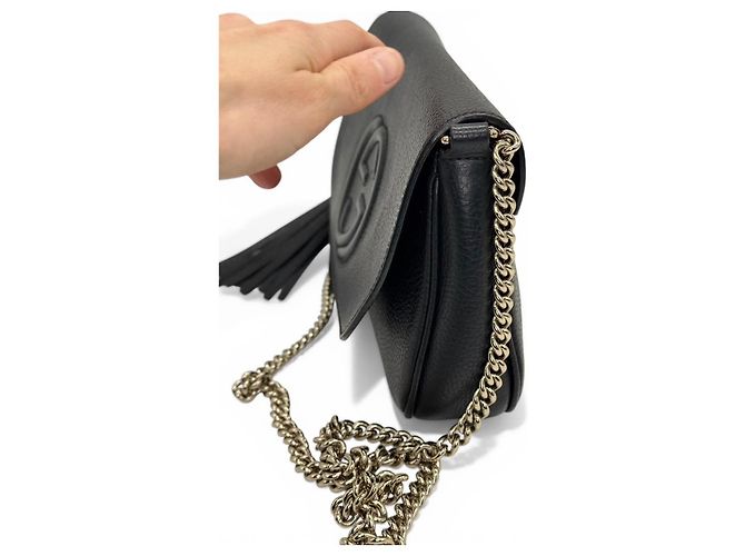 Borsa a tracolla Gucci Soho in pelle nera Nero - vista 3