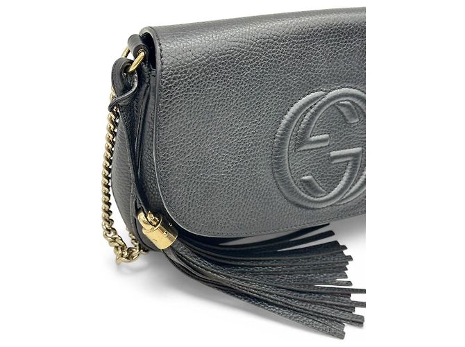 Borsa a tracolla Gucci Soho in pelle nera Nero - vista 4