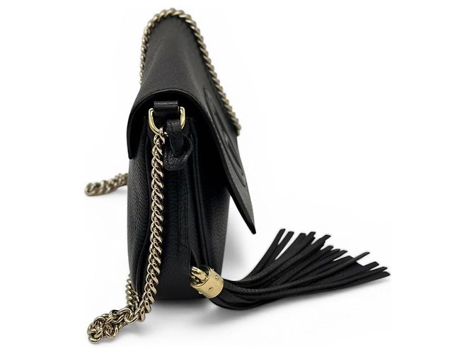Borsa a tracolla Gucci Soho in pelle nera Nero - vista 8