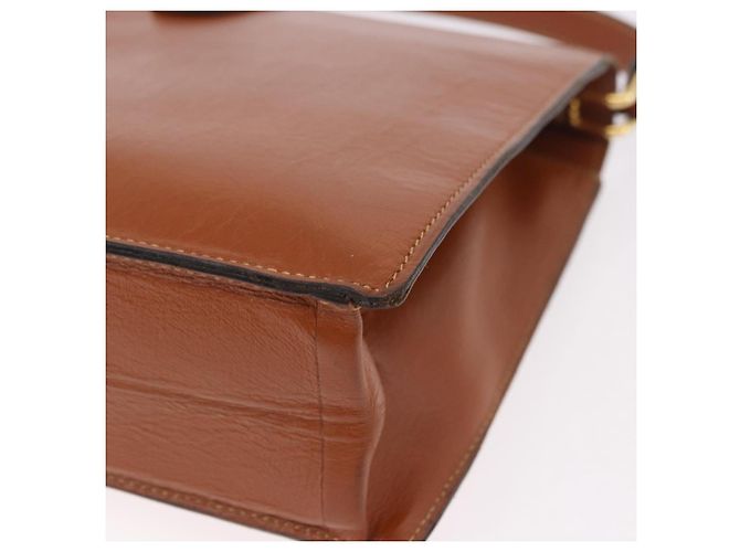 Borsa a Spalla Christian Dior in Pelle Marrone Oro Auth 189363 D'oro - vista 13