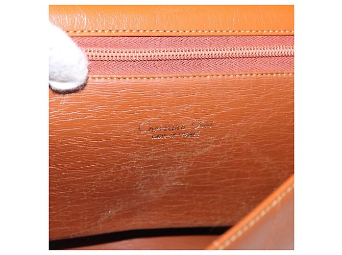 Borsa a Spalla Christian Dior in Pelle Marrone Oro Auth 189363 D'oro - vista 16