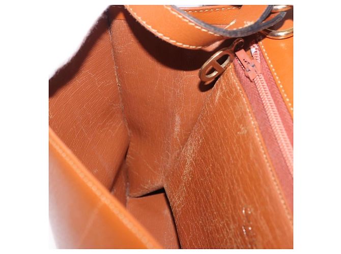 Borsa a Spalla Christian Dior in Pelle Marrone Oro Auth 189363 D'oro - vista 19
