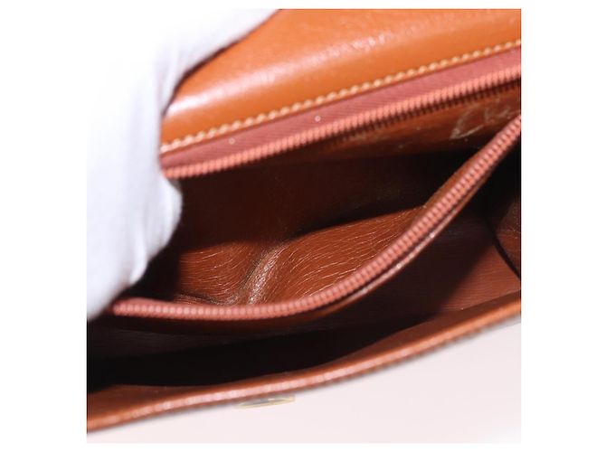 Borsa a Spalla Christian Dior in Pelle Marrone Oro Auth 189363 D'oro - vista 21
