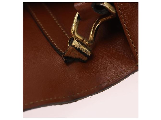 Borsa a Spalla Christian Dior in Pelle Marrone Oro Auth 189363 D'oro - vista 22