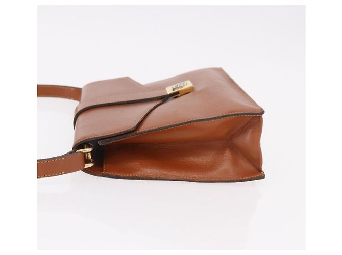Borsa a Spalla Christian Dior in Pelle Marrone Oro Auth 189363 D'oro - vista 5