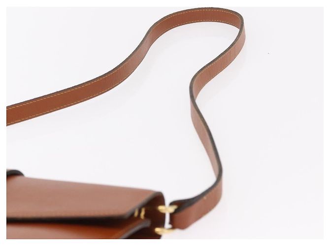 Borsa a Spalla Christian Dior in Pelle Marrone Oro Auth 189363 D'oro - vista 8
