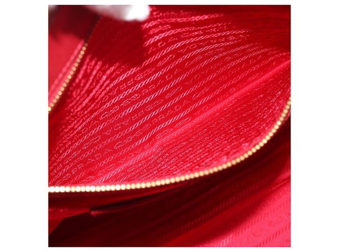 Borsa PRADA Galleria in pelle Saffiano Rosso Oro Auth 188852V D'oro - vista 21