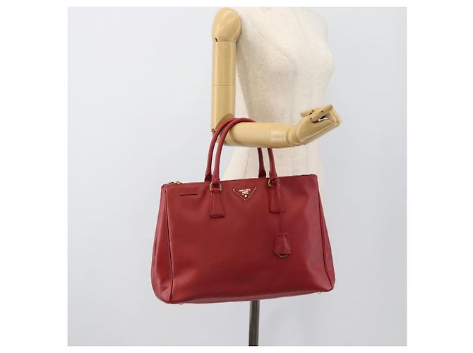 Borsa PRADA Galleria in pelle Saffiano Rosso Oro Auth 188852V D'oro - vista 26