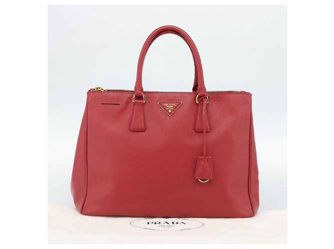 Borsa PRADA Galleria in pelle Saffiano Rosso Oro Auth 188852V D'oro - vista 27