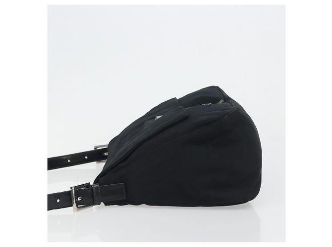 Borsa a tracolla FENDI Mamma Baguette in jersey di cotone nero e argento Auth yk20575 - vista 5