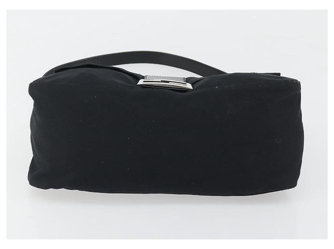 Borsa a tracolla FENDI Mamma Baguette in jersey di cotone nero e argento Auth yk20575 - vista 9