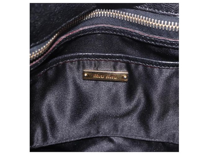Borsa Miu Miu in pelle 2 way Nero Oro Auth ka4877V D'oro - vista 20