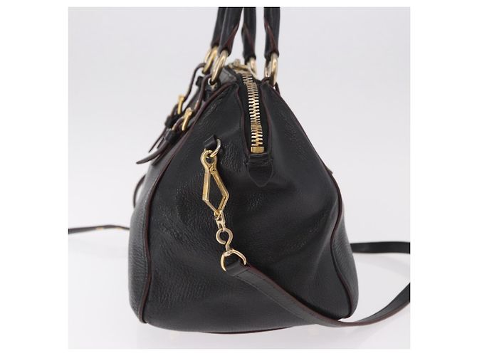 Borsa Miu Miu in pelle 2 way Nero Oro Auth ka4877V D'oro - vista 4
