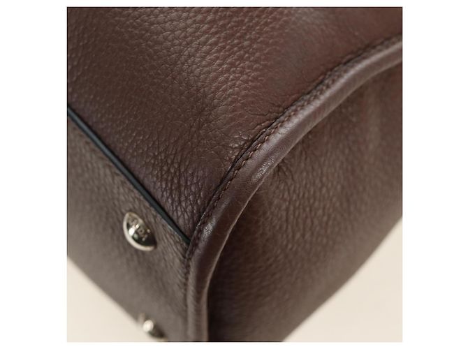 Borsa PRADA in pelle 2way Marrone Argento Auth yk20539SAM - vista 15
