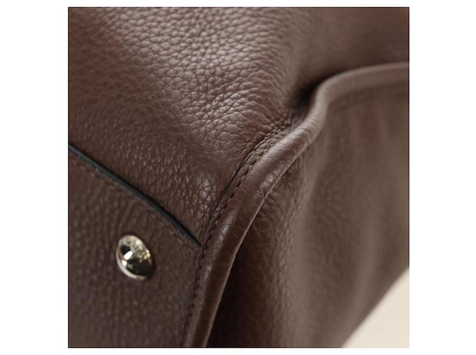 Borsa PRADA in pelle 2way Marrone Argento Auth yk20539SAM - vista 17