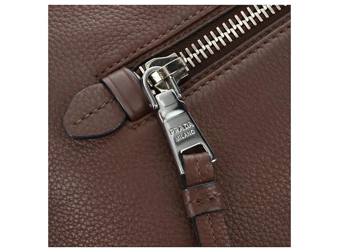 Borsa PRADA in pelle 2way Marrone Argento Auth yk20539SAM - vista 20