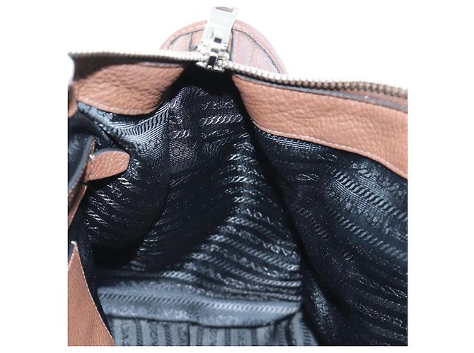 Borsa PRADA in pelle 2way Marrone Argento Auth yk20539SAM - vista 27