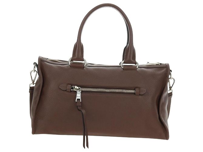 Borsa PRADA in pelle 2way Marrone Argento Auth yk20539SAM - vista 3