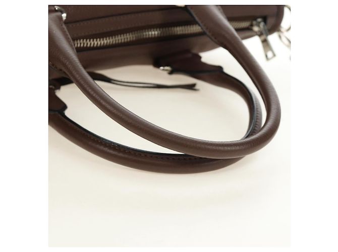 Borsa PRADA in pelle 2way Marrone Argento Auth yk20539SAM - vista 7