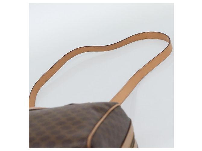 Céline Bolso CELINE Macadam Canvas PVC Cuero 2way Marrón Oro Auth BA13498A Castaño Dorado - vista 10
