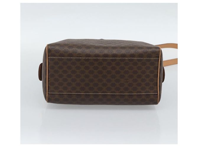 Céline Bolso CELINE Macadam Canvas PVC Cuero 2way Marrón Oro Auth BA13498A Castaño Dorado - vista 11